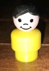 Vintage Fisher Price Little People Yellow McDonald Boy Very Rare L@@K Black Hair