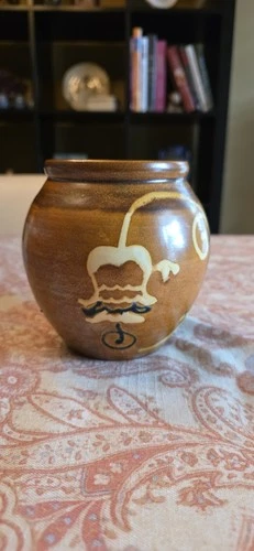 Rare 1931 only Stangl Hand Made, Hand Decorated #1453 Vase with HTF Rust Glaze