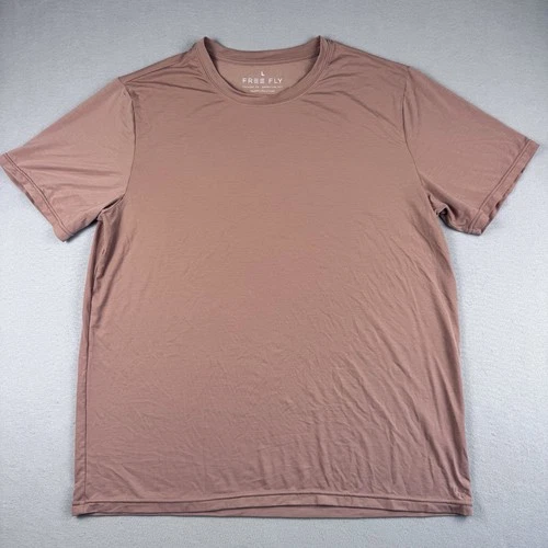 Free Fly Performance Bamboo T-Shirt Short Sleeve Men L Orange Stretch Fishing - product listing photo