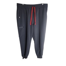 Figs Zamora Jogger scrub pants womens XL/P Gray zip pocket nurse medical office
