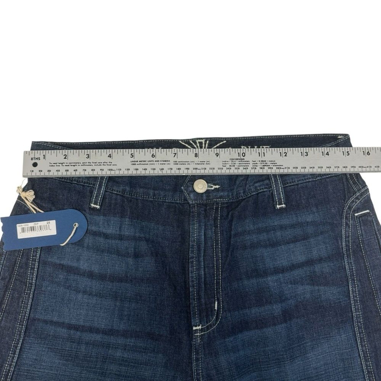 NWT Daily Blue Easy Jeans Women's Wide Leg Flare Dark Wash Denim Pants thumbnail 6