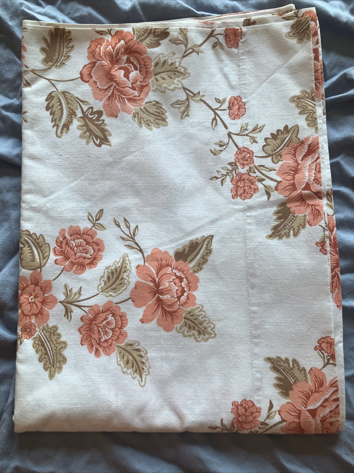 vintage lady pepperell sheet Jeffersonian Rose Orange Single Flat