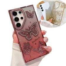 For Samsung Galaxy A16 A26 5G Rhinestones Butterfly Bling Glitter Sparkly Case