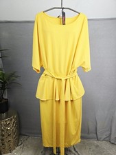 Hanna Nikole yellow Dress Size 24W NWT tie wrap waist Womens