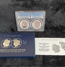 2025-S Reverse Proof PCGS70 Morgan and Peace Dollars With Mint PKG and COA