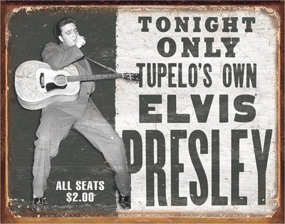 Elvis Presley Tupelo Logo Tin Metal Sign Man Cave Garage Bar Decor 