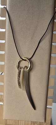 Original Vintage Swarovski Graziella Statement Anhänger Halskette Gold Horn...