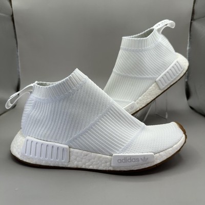 Adidas NMD City Sock CS1 Shoes Mens Size 7 White Primeknit Boost Gum Sole