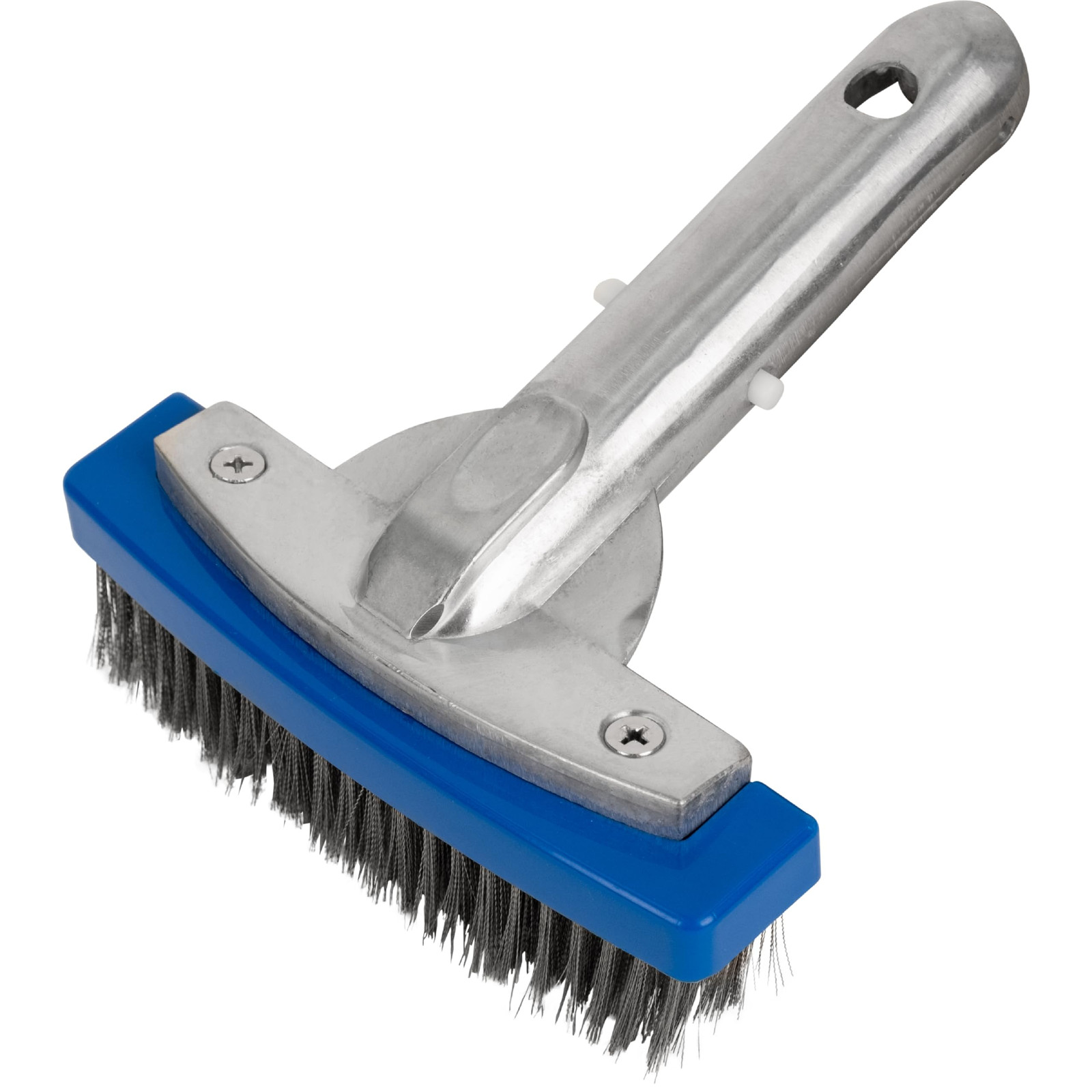 Heavy Duty 5in Pool Brush with Aluminum Handle and Stainless Steel Bristles
