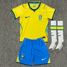Kids Age 12-13 | Brazil Home Kits World Cup 2026 | Boys Girls Children Size #28