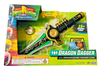 Mighty Morphin Power Rangers Re-Ignition Green DRAGON DAGGER with Power Coin