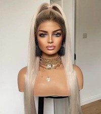 Dark Rooted Platinum Blonde 13x4 Lace Front Wig 100 Human Hair Wig 26''