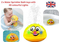 2 x Kids Light-Up Bath Toys,Water Sprinkler & 3D Light Babies Bath Fun XMAS Gift