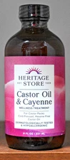 Heritage Store Castor Oil & Cayenne 8 Fl Oz (237 ml) 8 Fl. Oz. 237ml Liquid