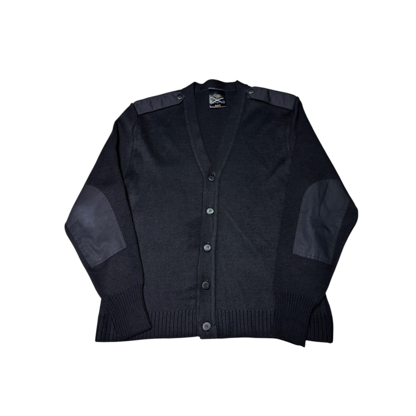 Military equipment corporation of america black wool blend v neck cardigan 44r