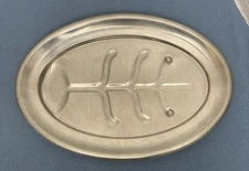 VTG Vollrath Stainless Steel 18" Tree of Life 18" Oval Serving Tray (8068)