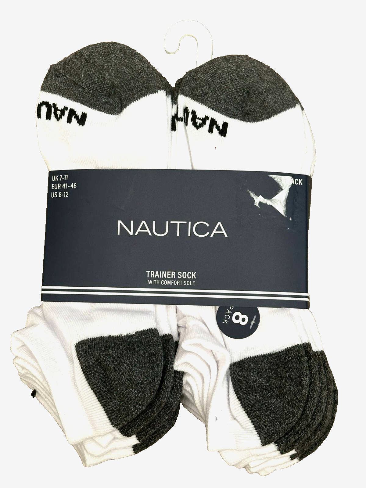 SAOLA NAUTICA Trainer Calzino Comfort Suola Imbottita UK 7 11 EU 41 46 Confezione da 8 Prezzo consigliato £20