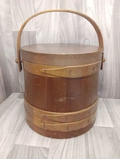 Firkin Sugar Primitive Wood Bucket with Swing Handle Antique Vintage  Fast Ship!