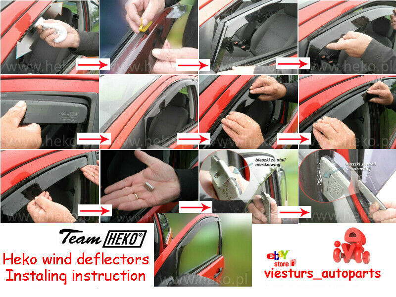 Déflecteurs D'air HEKO Pour Mazda 6 (GH) 5 Portes 2007-2013 - Lot 4 Pièces Noir, Neuf, Fabriqué Pologne