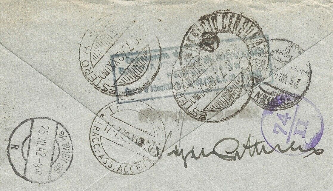 Italy 1942 Nazi Censor Express Post Cover to Austria