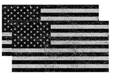 Distressed American Flag Sticker Decal Subdued USA Grunge Black And Gray