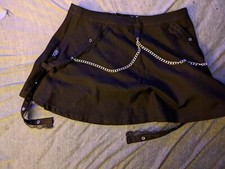 Tripp Royal Bones black skater skirt with chains size medium