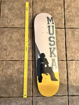 Chad MUSKA Skateboard Deck Silhouette Yellow Shorty's Skateboards 7.75 