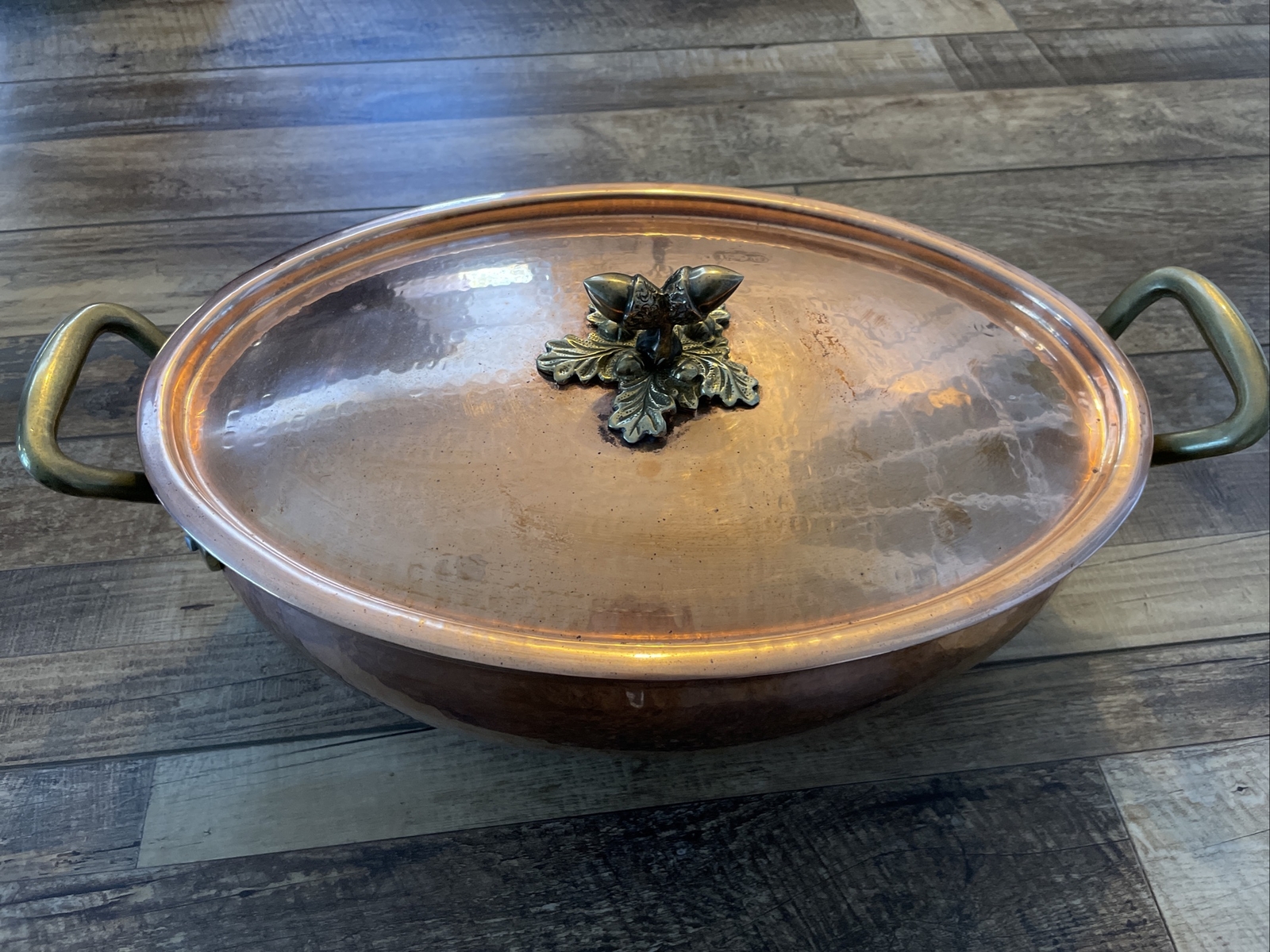 Ruffoni Historia Hammer Copper Tall Oval Roasting Pan w/Lid & Acorn Knob eBay