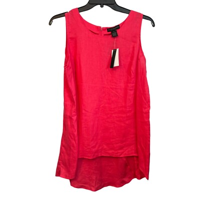 Grace Elements Women's Linen Sleeveless Hi-Lo Tunic Top Sz 1X blouse