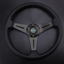 Black 14inch Universal Aluminum 6 Bolt Racing Steering Wheel Drifting Deep Dish