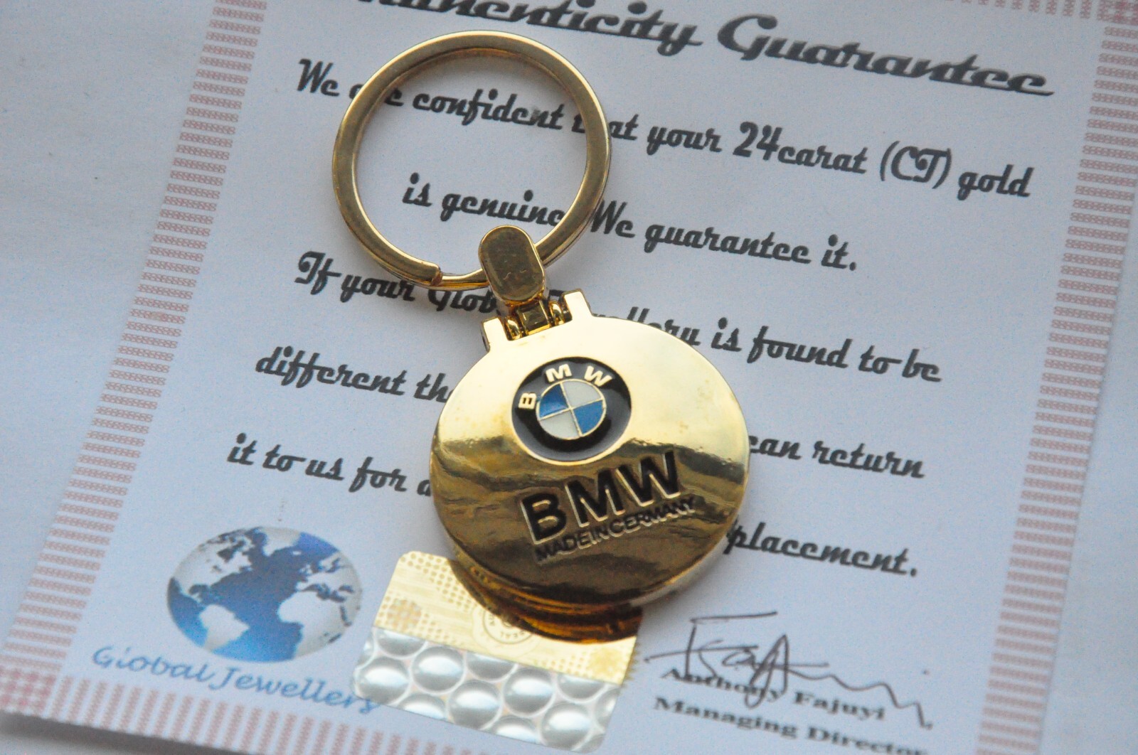 24K Gold Plated BMW M5 M3 MPower Car Keyring. Metal Keychain Gift Box ...