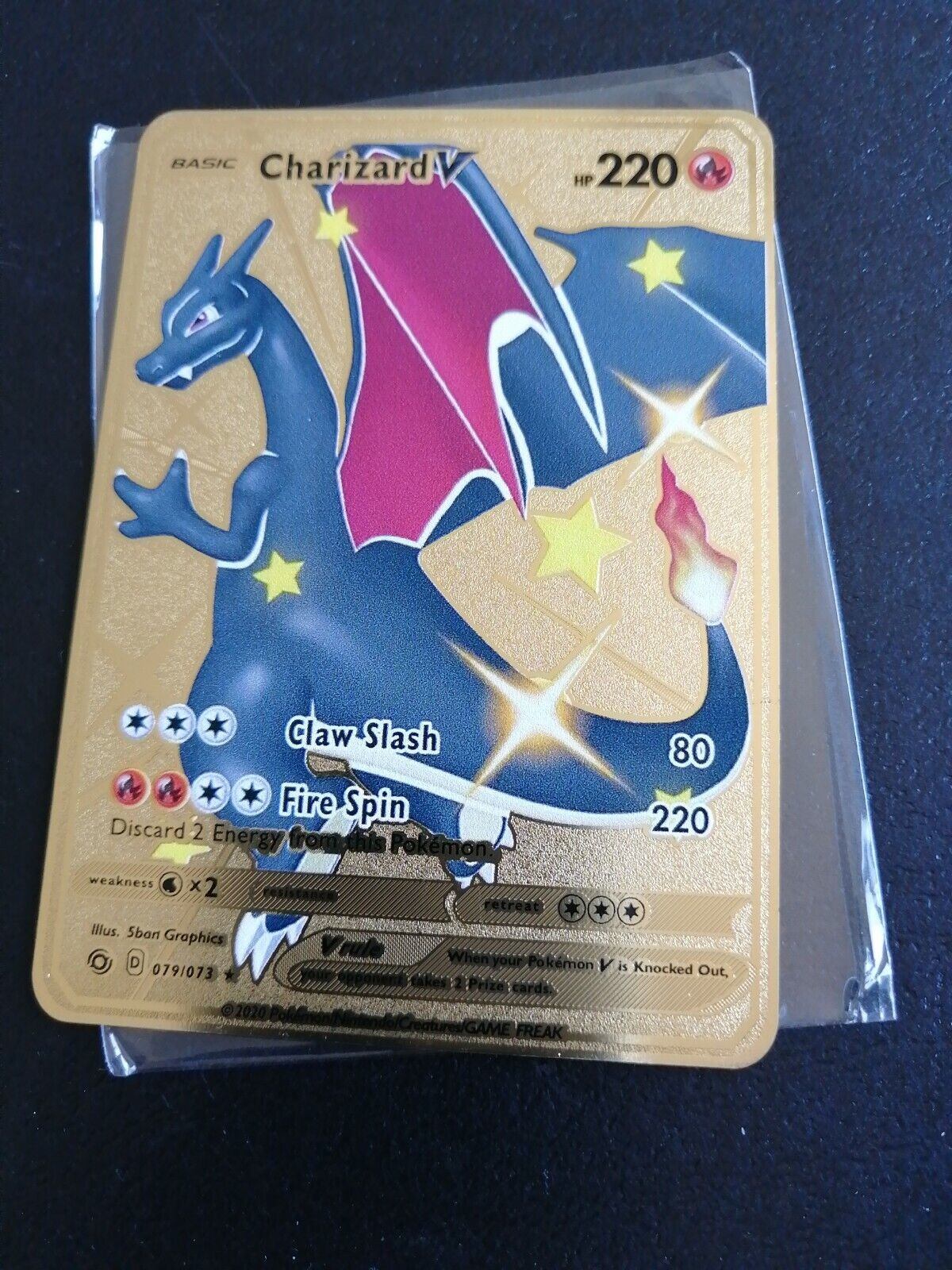  pokemon metal gold card charizard V brand new please check out my other cards 