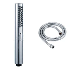 Bathroom Round Bar Plastic 3 Functions ABS Hand held Shower Head w/Hose Chrome