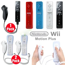 2in1 Built in Motion Plus Remote Controller Nunchuck Set For Nintendo Wii&Wii U