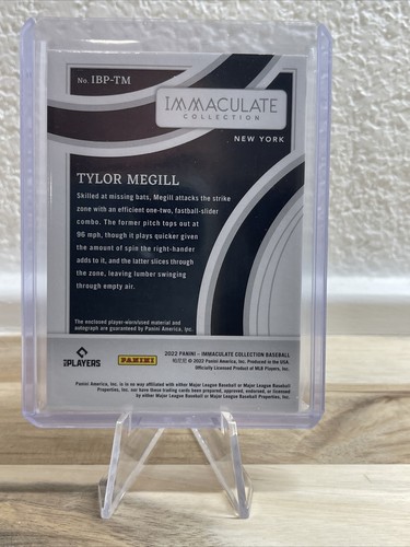 2022 Panini Immaculate - Eye Black Auto & Jersey Patch - Tylor Megill - #'d 4/10 - Picture 11 of 11