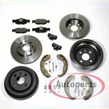 Bremsscheiben Beläge vorne Bremstrommel Backen Set hinten für Opel Astra F Kombi