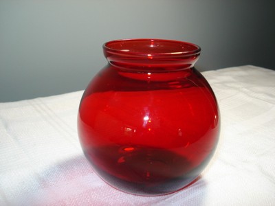 Collectible Vintage Ruby Red Glass Vase Rose Bowl Ebay