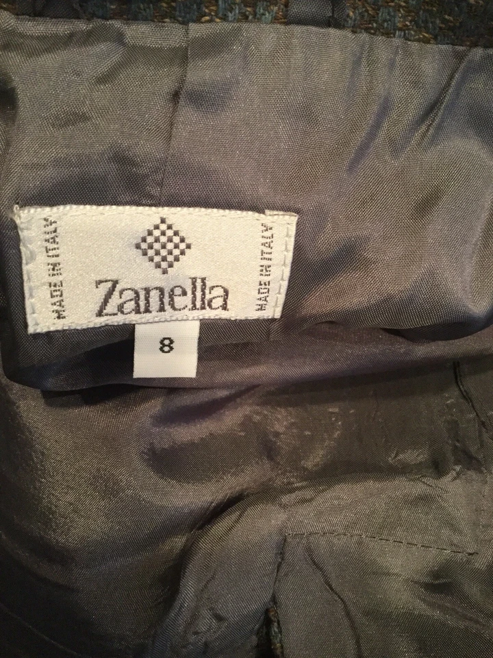 Vintage Zanella, Italian Made Women’s 2 Btn Cashmere Blend Blazer, Multi-size 8 Foto 3 de 4