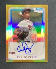 2011 Bowman Chrome Prospects Gold Refractor /50 Carlos Perez #BCP108 Braves