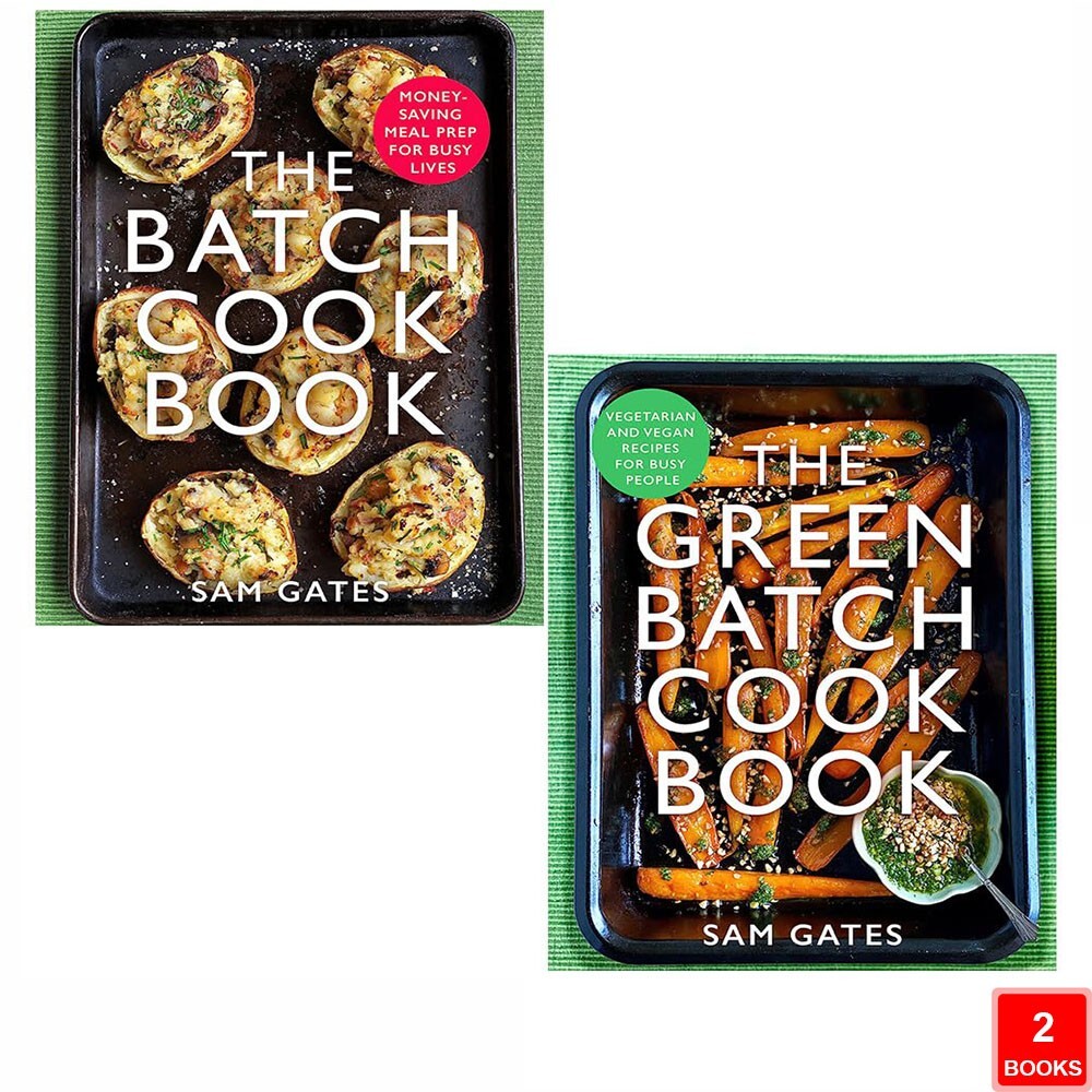 Sam Gates Collection 2 Books Set Batch Cook Book, Green Batch Cook MEW