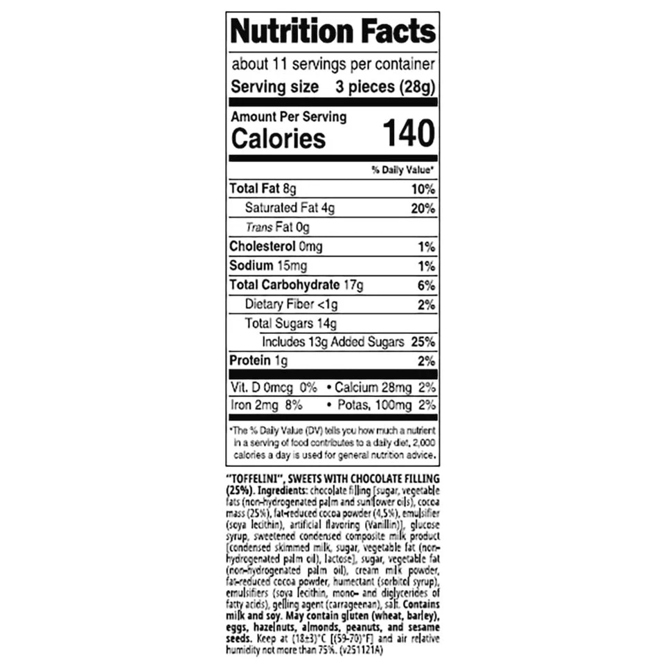 Dulces ucranianos ROSHEN caramelo "Toffelini" chocolate caramelo con relleno 7 oz/200 g Foto 3 de 3
