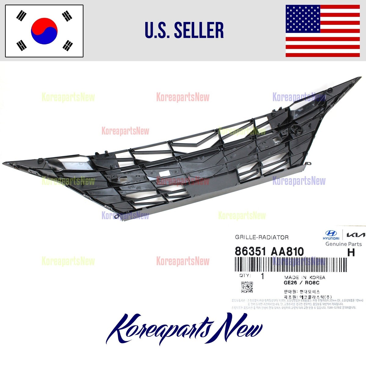 りり Grille Radiator Front Bumper Black 86351AA810 ⭐OEM
