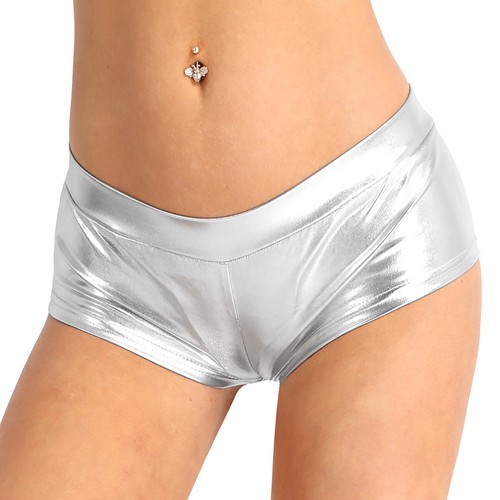 Women Leather Booty Shorts Wet Look Hot Pants Shiny Short Pants Raves Clubwear - Picture 42 of 46
