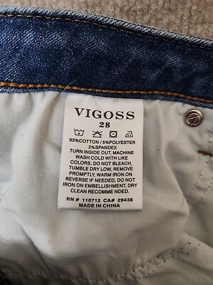 リバース Vigoss Jagger Skinny Jeans Womens 28 Blue Distressed Ripped