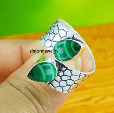 Malachite Gemstone 925 sterling silver handmade Gift Ring US size 5 to 13