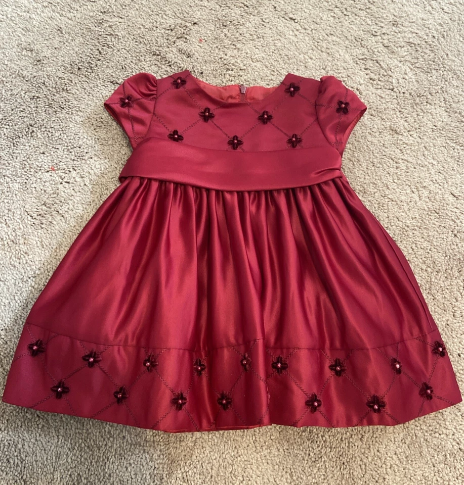 VESTIDO CENICIENTA INFANTIL NIÑA ROJO SATINADO OCASIÓN ESPECIAL 18 MO Foto 2 de 4