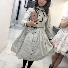 Innocent World Lolita OP Dress Set with Belt and Neck Ribbon