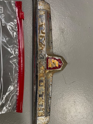1949 Plymouth Special Deluxe Trunk Emblem / Ornament OEM. pitted - Picture 3 of 10