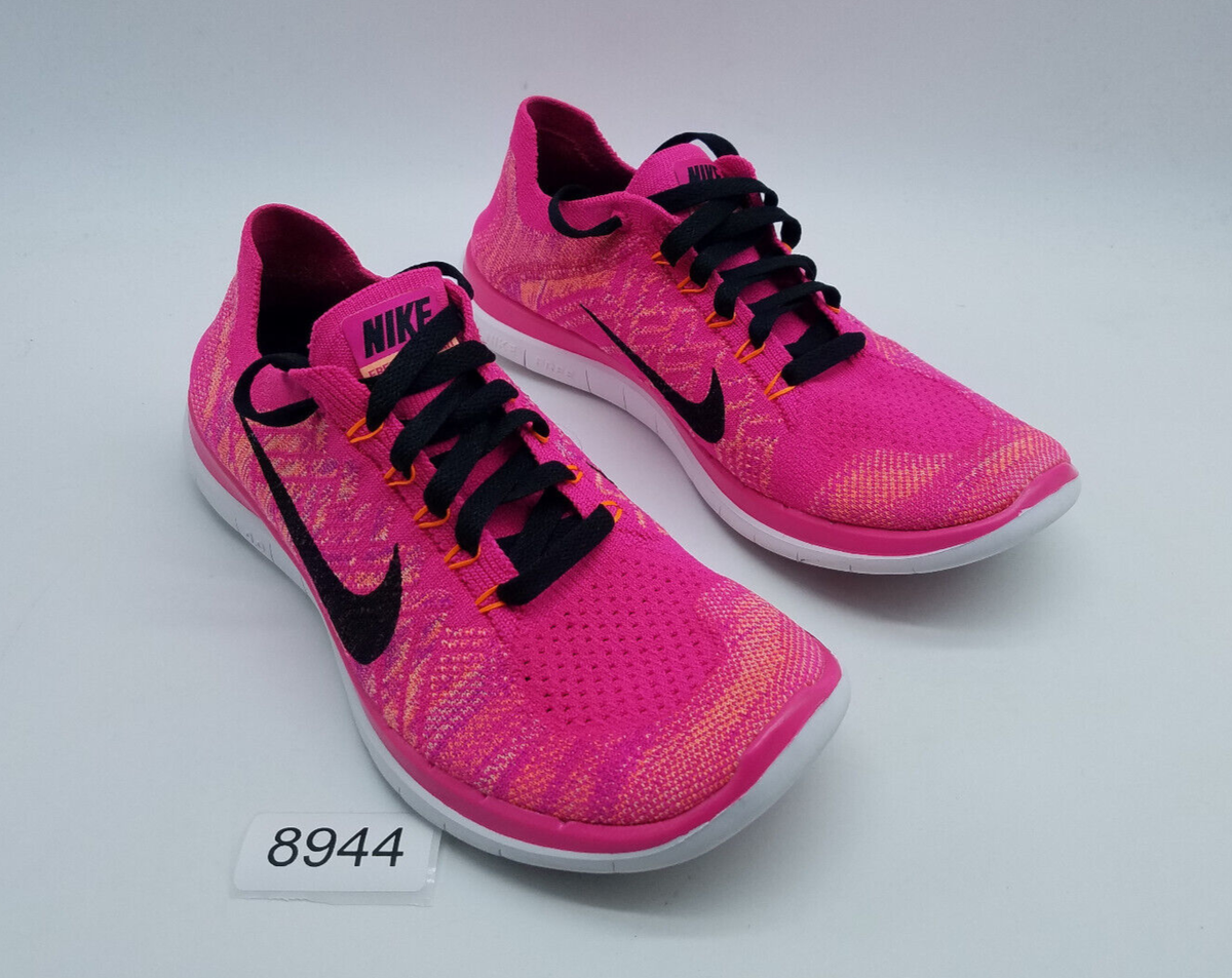 Nike Free Flyknit Women's Size Running Shoes Pink Black