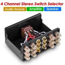 Passive 4 Channel Stereo Audio Source / Amplifier / Speaker Switch Selector Box